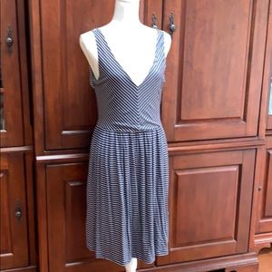 Loft striped dress NWT with cross cross back